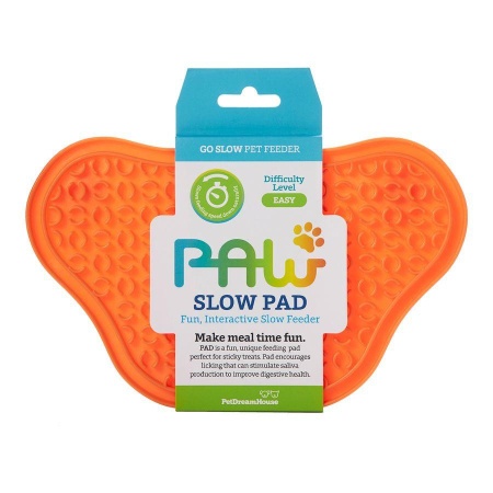 Коврик лизательный Лапа, оранжевый / PetDreamHouse PAW Lick Pad Orange Easy, 100 г