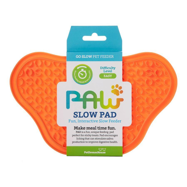 Коврик лизательный Лапа, оранжевый / PetDreamHouse PAW Lick Pad Orange Easy, 100 г