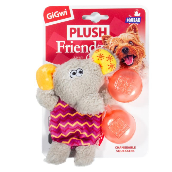 GiGwi 75302 Игрушка д/собак Слон с пищалкой 13см