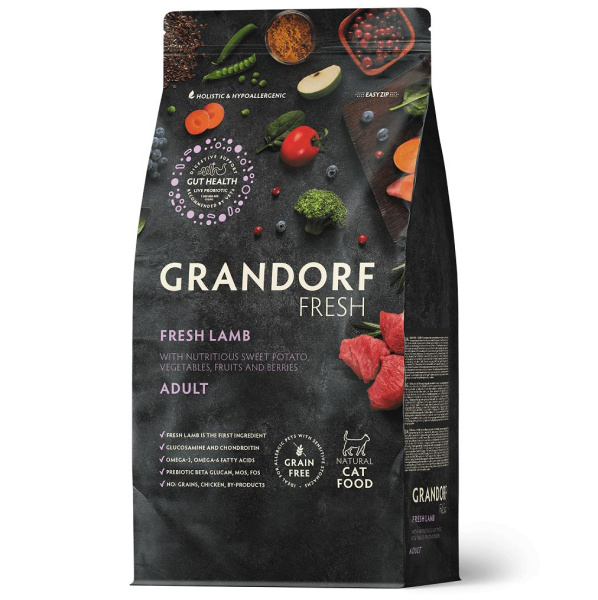 GRANDORF Fresh Cat ADULT Lamb&Sweet Potato Свежее мясо ягненка с бататом для кошек 2кг