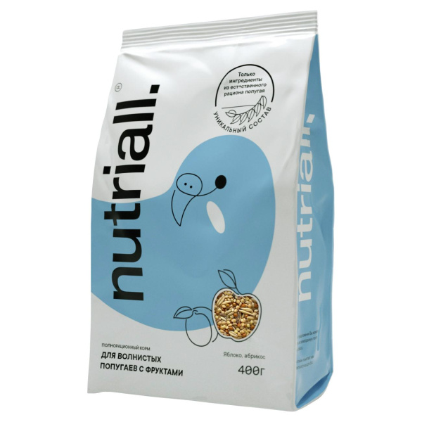 Nutriall корм д/волнистых попугаев с фруктами 400г