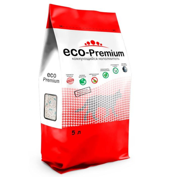 ECO Premium GREEN наполнитель древесный без запаха 1,9 кг 5 л