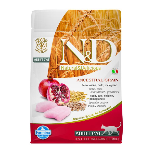 Farmina N&D Cat низкозерновой курица с гранатом для взрослых котов и кошек 300 г