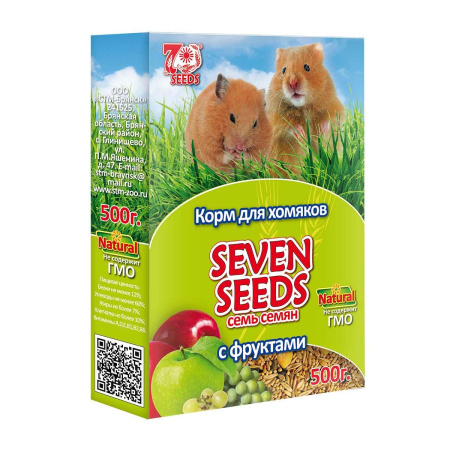 SEVEN SEEDS корм д/хомяков с фруктами 500г (1*12) S109