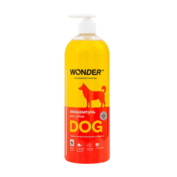 WONDER LAB Экошампунь для мытья собак 1 л