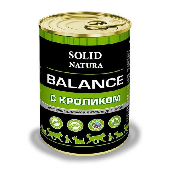 Solid Natura Balance консервы д/собак Кролик 0,34кг