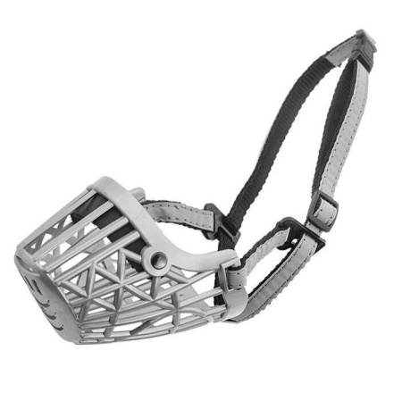 Намордник пластиковый №7 ZооM серия "Silver Reflex", светоотр.металлик, 35см (ньюфаундленд)