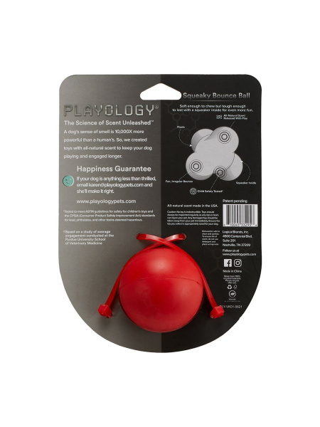 Playology жевательный тройной мяч SQUEAKY BOUNCE BALL для собак средних и крупных пород с пищалкой