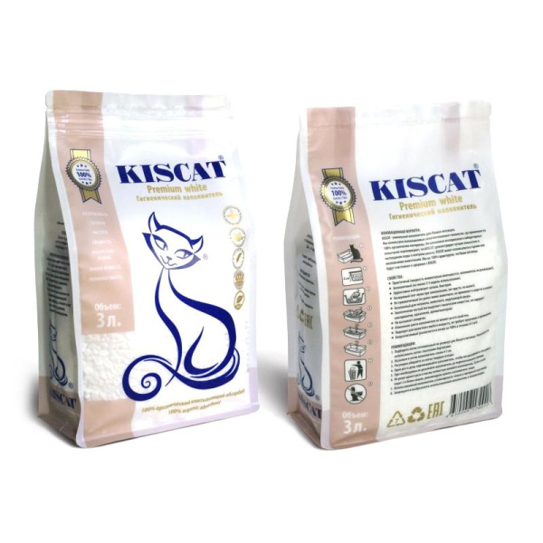 Наполнитель KISCAT 3л premium white полигелевый