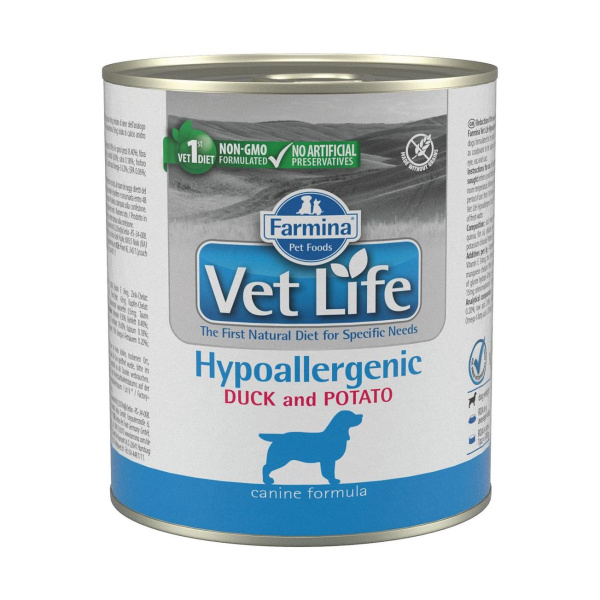 Farmina Vet Life Dog Hypoallergenic Duck & Potato ж/б 300г