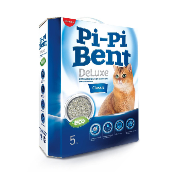 Pi-Pi Bent наполнитель комкующийся Deluxe Classic 5кг коробка /4/