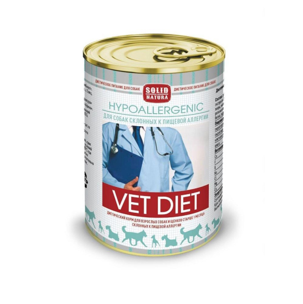 Solid Natura VET Hypoallergenic диета для собак влажный 0,34 кг