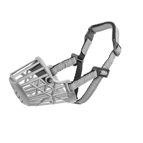 Намордник пластиковый №2 ZооM серия "Silver Reflex", светоотр.металлик, 17см (бордер-колли)
