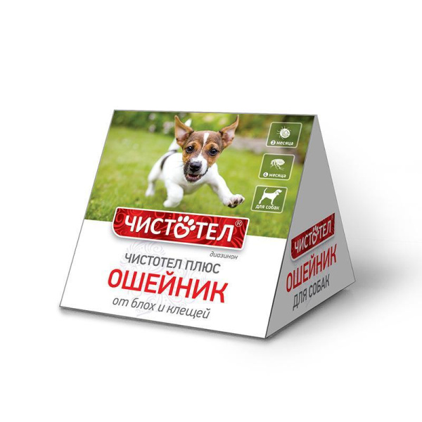 ЧИСТОТЕЛ Ошейник п/б (домик) для собак