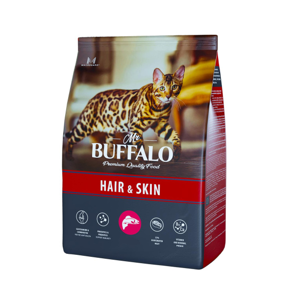 Mr.Buffalo ADULT HAIR & SKIN Сухой корм д/к (лосось) 1,8 кг