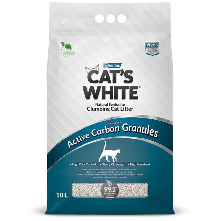 Cats White Active Carbon Granules комкующийся напол.с гранулами активиров. угля д/кош. туалета 10л