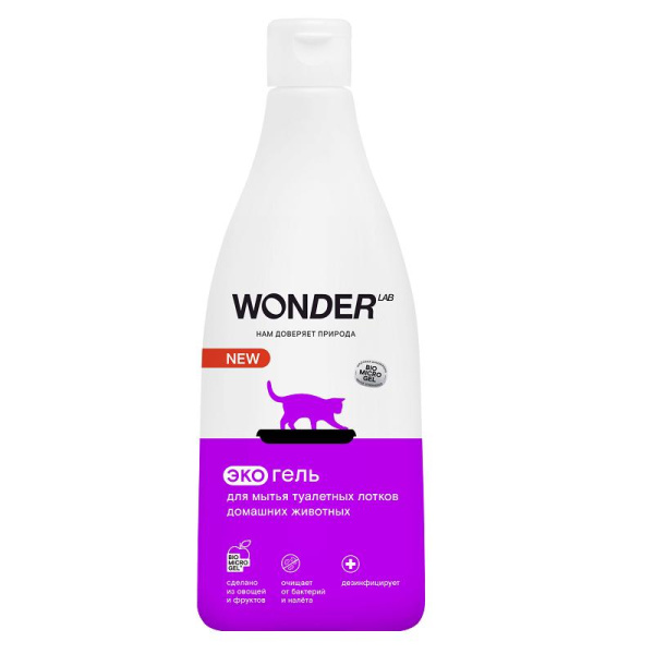 WONDER LAB Экогель для мытья туалетных лотков дом.животных 0,55 л