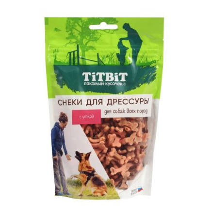 Снеки для дрессуры собак всех пород с уткой 100 г 025703 ТИТБИТ