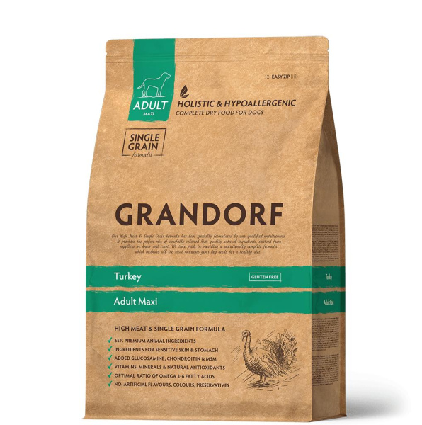 GRANDORF DOG Turkey MAXI индейка для взрослых собак крупных пород 10кг