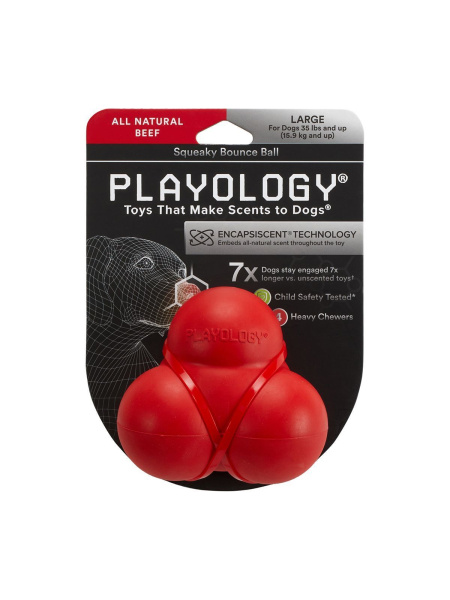Playology жевательный тройной мяч SQUEAKY BOUNCE BALL для собак средних и крупных пород с пищалкой