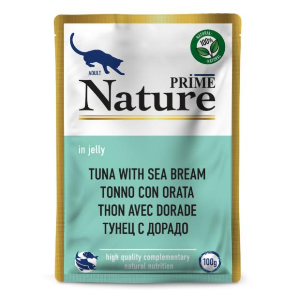 PRIME NATURE пауч 100гр в желе Тунец с дорадо д/кошек