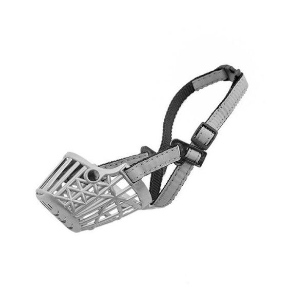 Намордник пластиковый №1 ZооM серия "Silver Reflex", светоотр.металлик, 14см (шпиц)