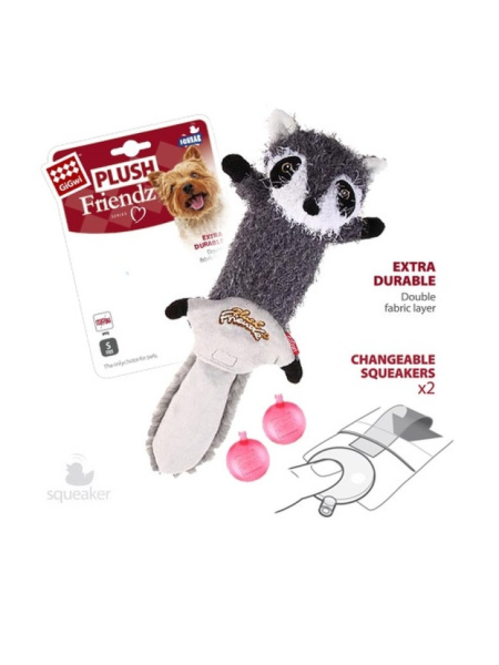 GiGwi 75352 Игрушка Енот, шкурка с пищалкой