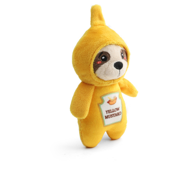 GiGwi PLUSH FRIENDZ Игрушка мягкая для собак "Ленивец в костюме горчицы с пищалкой", 130мм