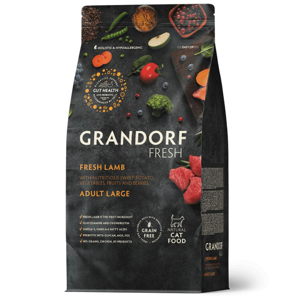 GRANDORF Fresh Cat LARGE Lamb&Sweet Potato Свежее мясо ягненка с бататом д/крупных кошек 2кг