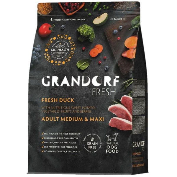 GRANDORF Fresh MED&MAXI Duck&Sweet Potato Свежее мясо утки с бататом д/собак сред. и круп.пород 3кг