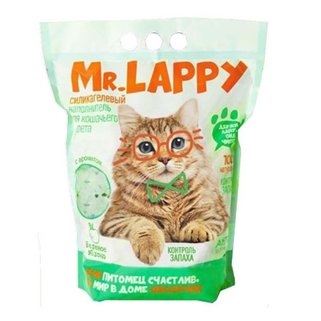 Силикагелевый наполнитель Зеленое яблоко Mr.Lappy 3,8л