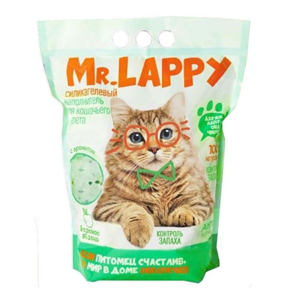 Силикагелевый наполнитель Зеленое яблоко Mr.Lappy 3,8л