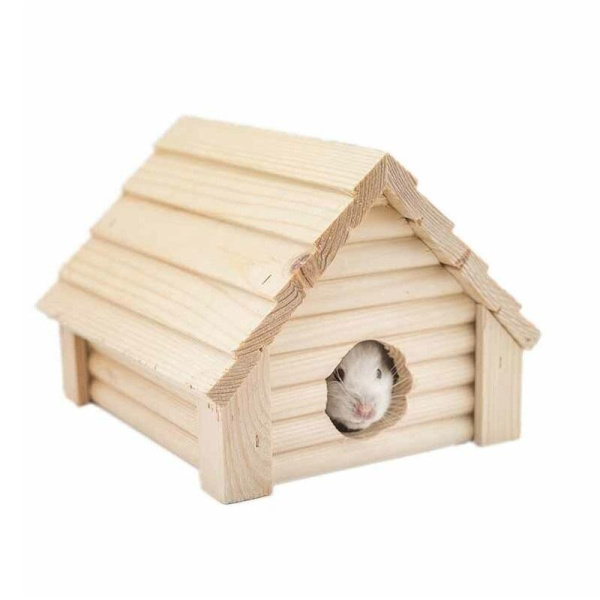 Домик для мелких грызунов Дарелл модель "Кроха" (массив дерева ) 13*13*h9см