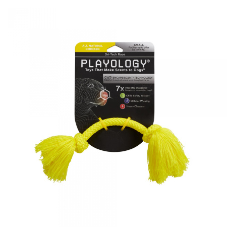 Playology жевательный канат DRI-TECH ROPE с ароматом курицы, маленький, желтый