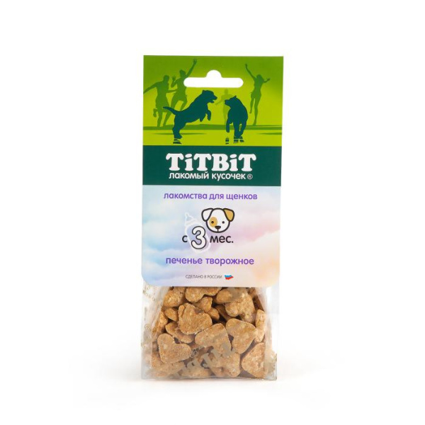 Печенье творожное для щенков 70 г 011898 ТИТБИТ