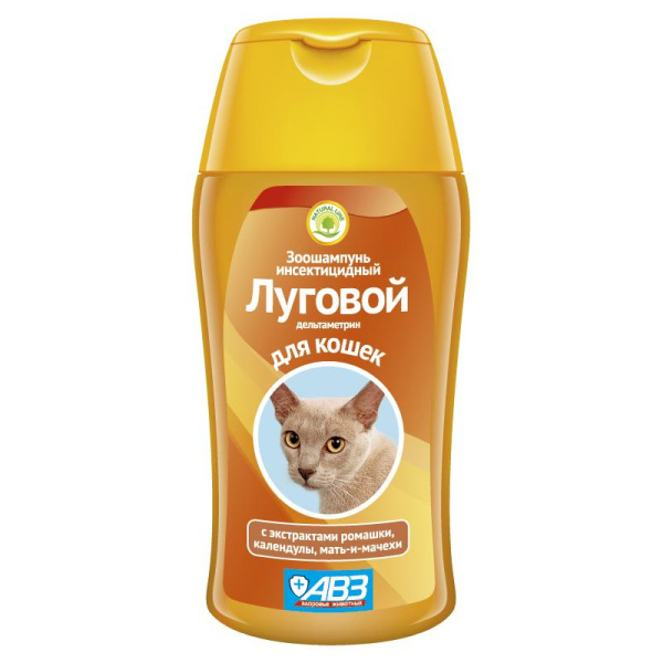 ЛУГОВОЙ Зоошампунь инсектицидный д/кошек 180 мл