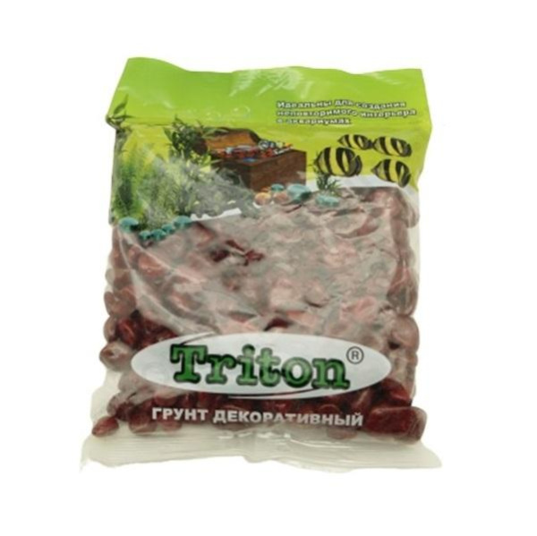 Грунт ТРИТОН 800 г Галька (КРАСНАЯ)