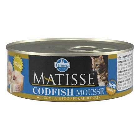 Farmina Matisse Cat консервы мусс с треской д/взр. кошек 85г