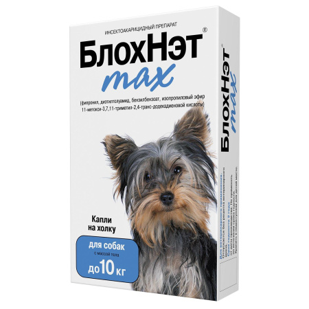 БЛОХНЭТ max Капли д/собак до 10кг
