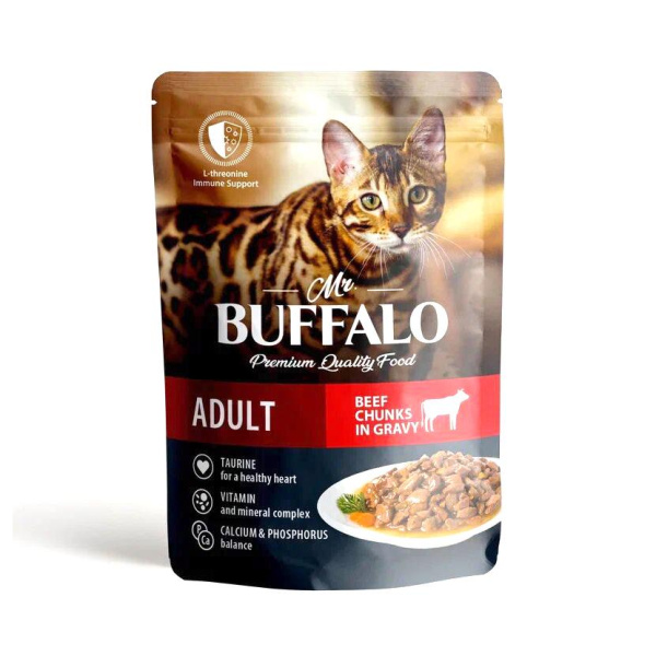 Mr.Buffalo пауч ADULT 85г (говядина в соусе) д/кошек