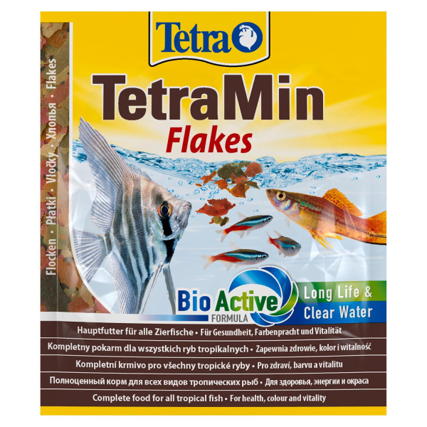 TetraMin корм для всех видов рыб в виде хлопьев 12 г (sachet)