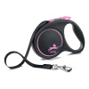 Flexi рулетка Black Design S (до 15 кг) 5 м лента черный/розовый
