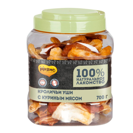 МНЯМС Лакомство д/собак кроличьи уши с куриным мясом 700 г