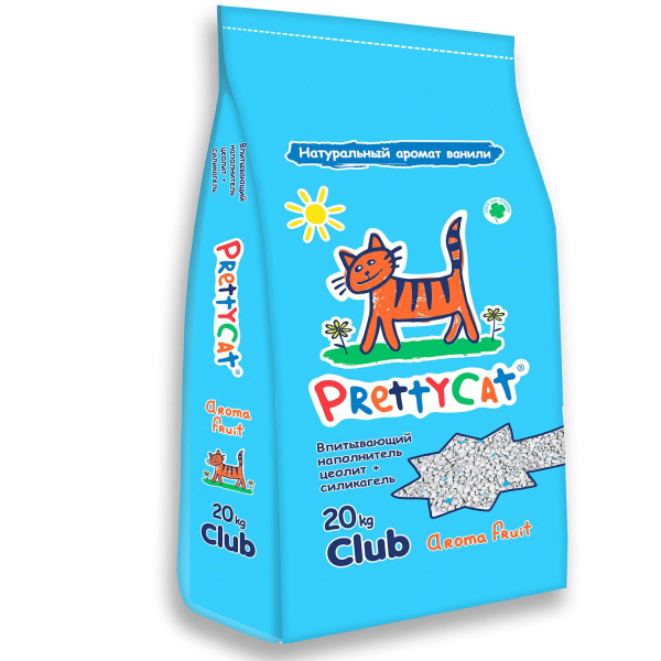 PRETTY CAT Aroma Fruit Наполнитель глиняный с део-кристаллами 20кг