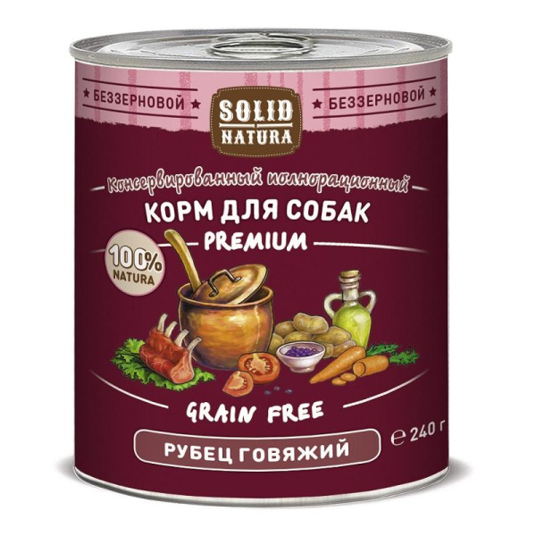 Solid Natura Premium консервы д/собак Рубец говяжий 0,24кг