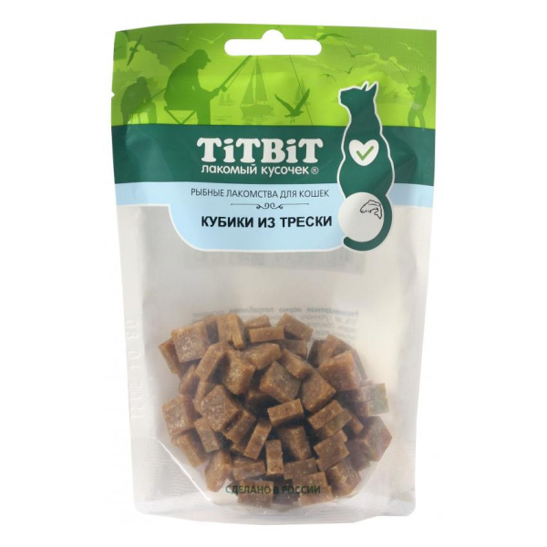 Кубики из трески для кошек (Рыбные лакомства) 60 г 019368 ТИТБИТ