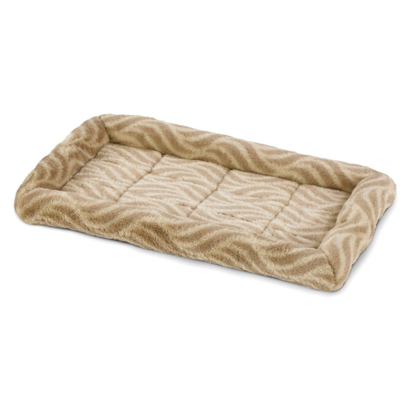 MidWest лежанка Deluxe Wave Bed для собак и кошек меховая 41х30х6,5 см, цвет песочный