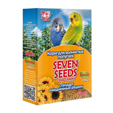 SEVEN SEEDS корм д/волнистых попугаев стандарт 500г (1*12) S104