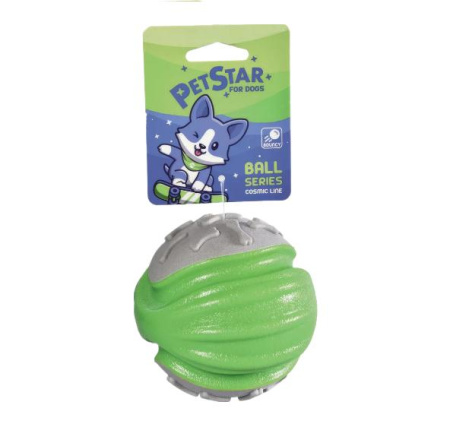 PET STAR игр.д/собак 9см МЯЧ зеленый термопласт.резина