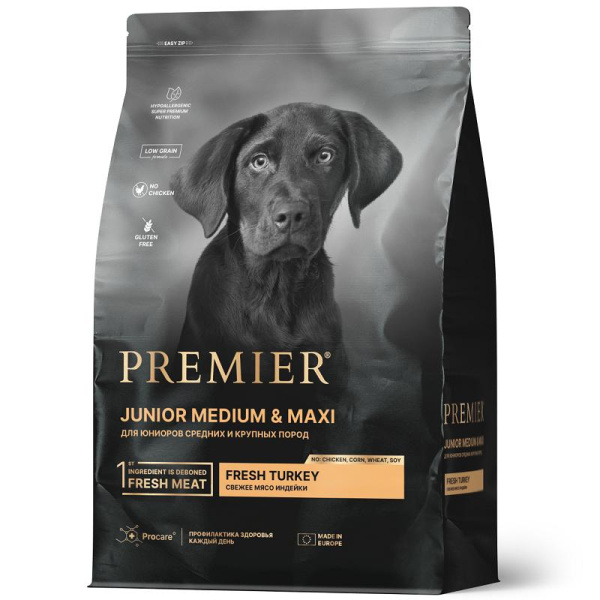 Premier Dog Turkey JUNIOR Medium&Maxi (Индейки для юниоров средн. и крупных пород) 3кг
